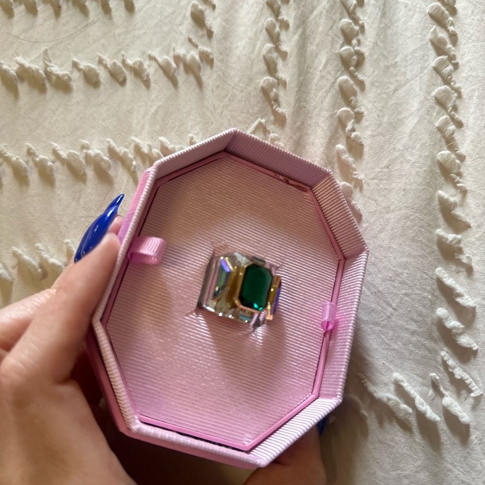 Emerald Green Silver Ring
